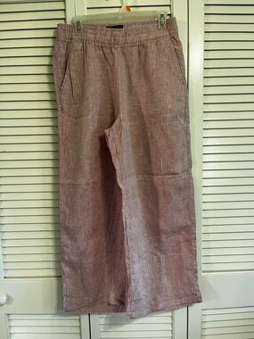 Tahari Men's Wide-Leg Linen Chinos in Dusty Rose